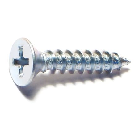 Midwest Fastener Sheet Metal Screw, #10 x 1 in, Zinc Plated Steel Flat Head Phillips Drive, 100 PK 03023
